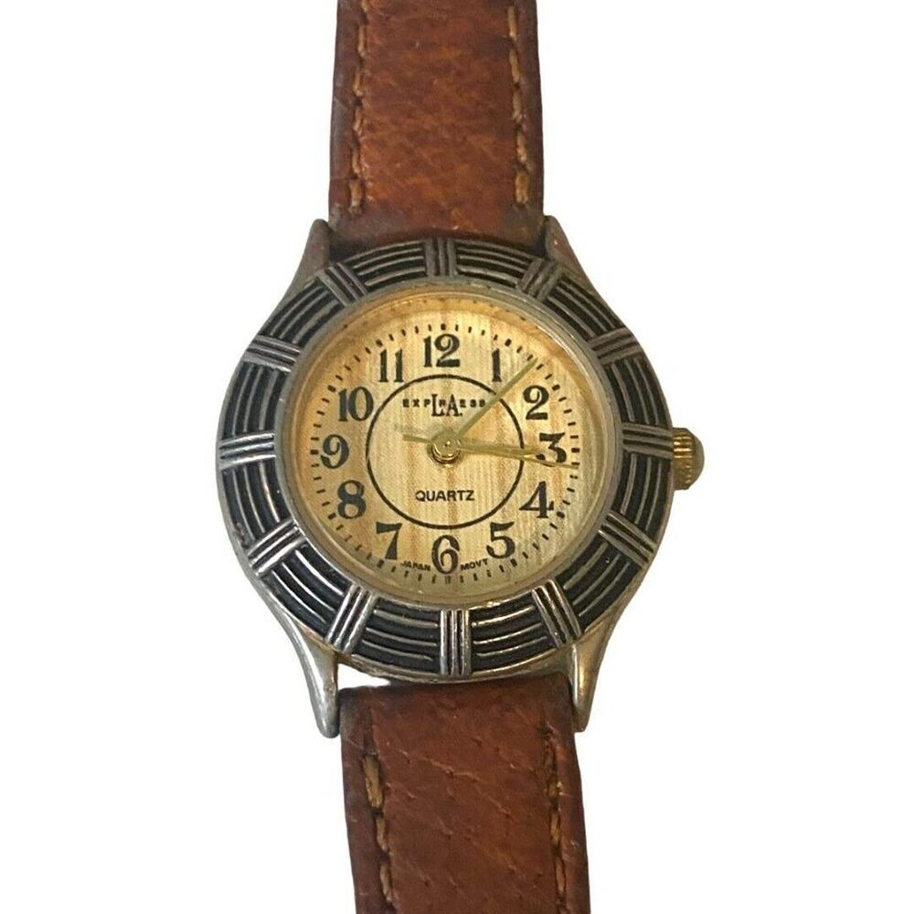 LA Express Women's Leather Band Watch Vintage Works